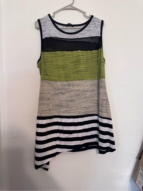 Just Love Black and Heather Gray Striped Tunic